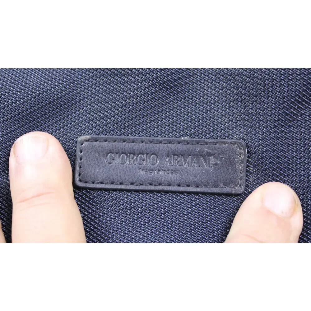 Giorgio Armani Tote Duffle Travel Bag L Blue Matière Mens Folding